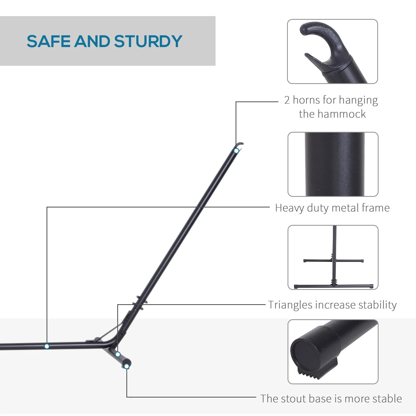 Outsunny Hammock Stand Black