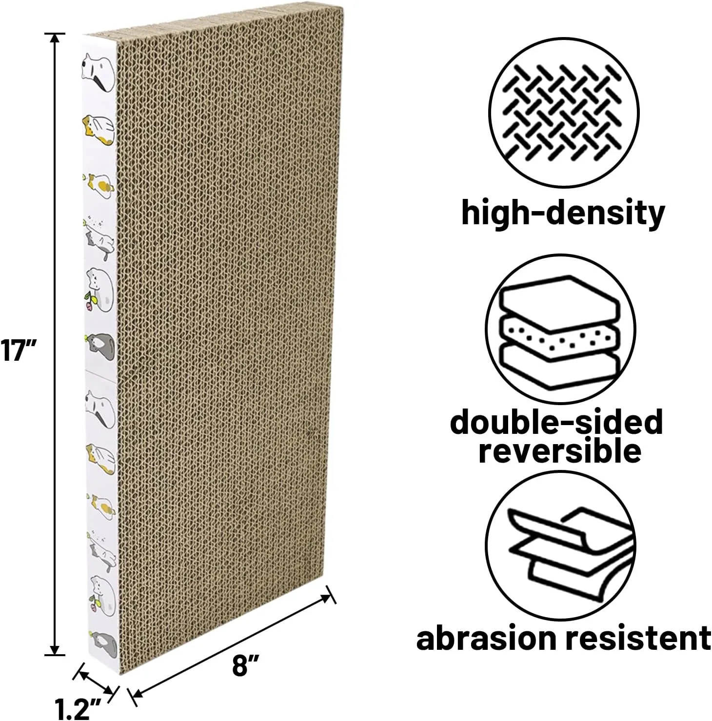 PatiencET Cat Scratcher Cardboard 5 PCS Cat Scratch Pad Reversible Scratcher Texture Design Durable Cat Scratching Pad
