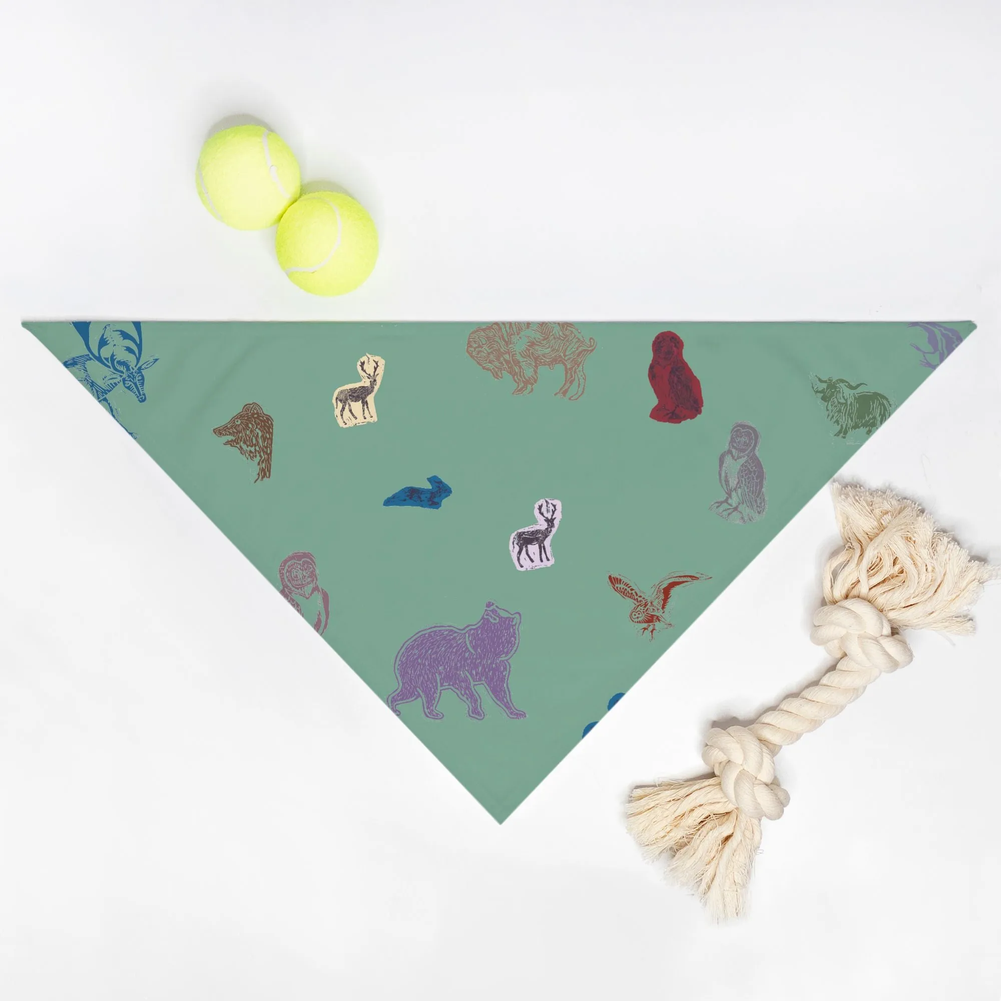Pet Bandana: Large Breed Western Forest, Sage