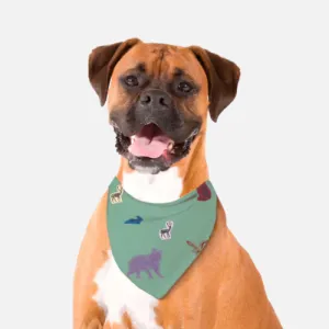 Pet Bandana: Large Breed Western Forest, Sage
