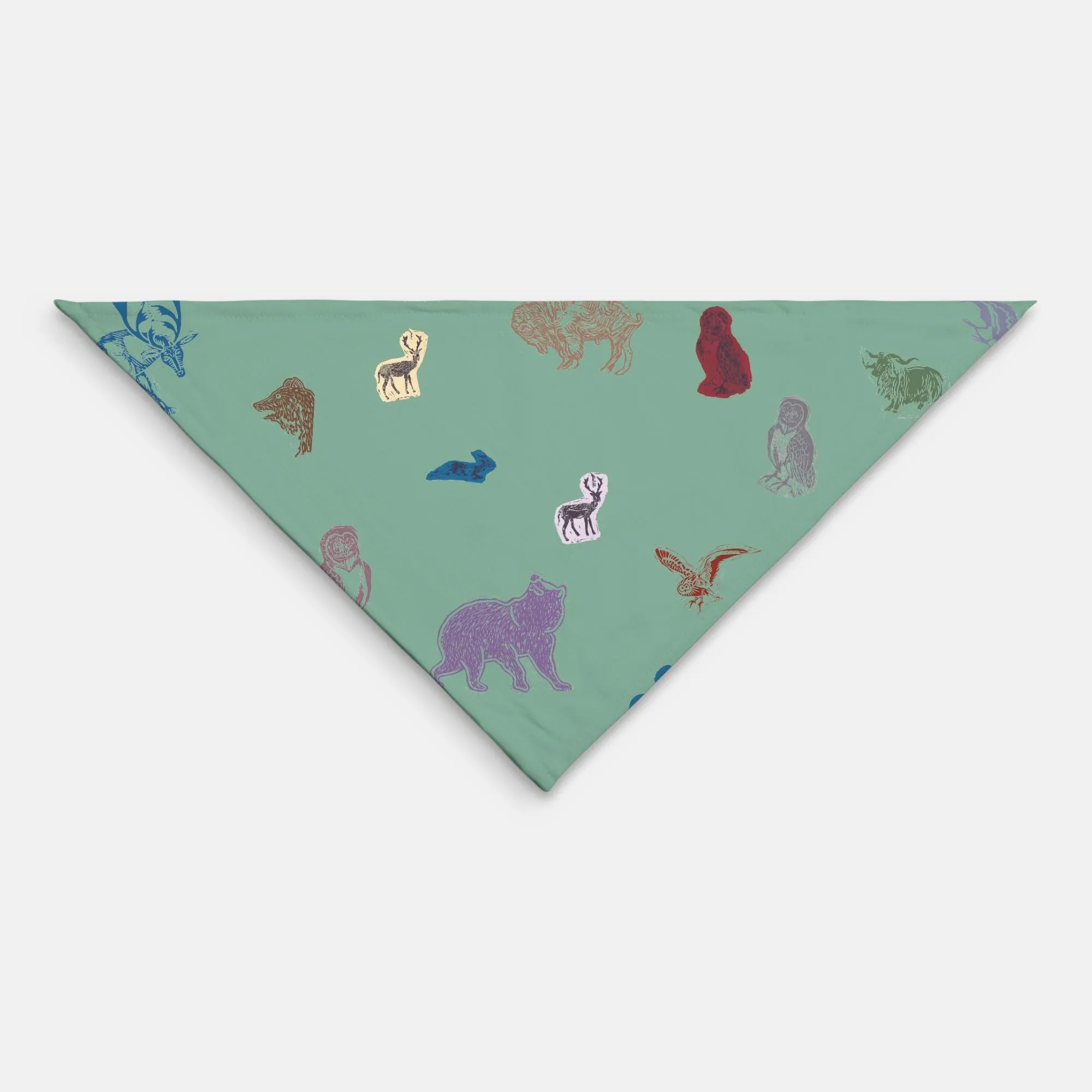Pet Bandana: Large Breed Western Forest, Sage