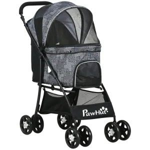 Pet Stroller with Universal Wheels - Grey