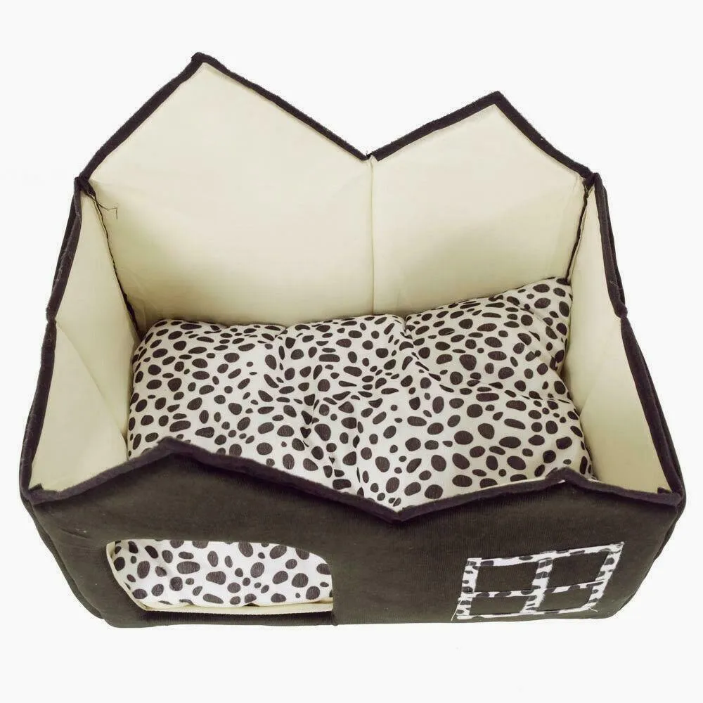 PETLAVISH™ Calming Dog/Cat HOUSE Bed - Cozy Plush Retreat & Sleeping Kennel