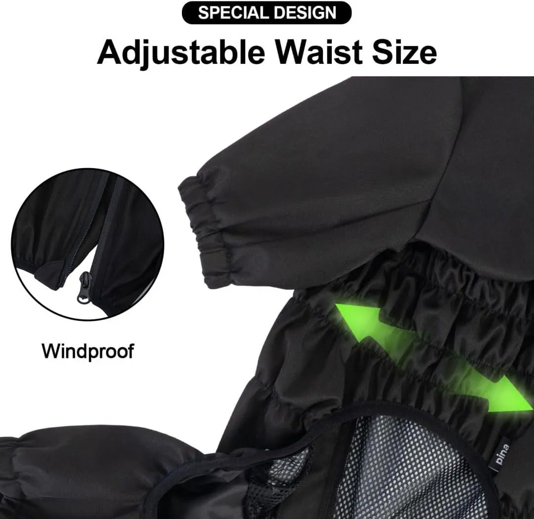 PINA Dog Raincoat with Hood and Pocket, Lightweight Dog Jacket with Leash Hole for Wet Weather, Full Wrap Design for Full Protection