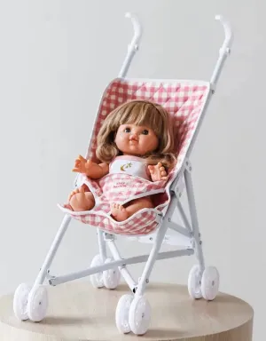 Pink Gingham Doll Stroller- Tiny Harlow