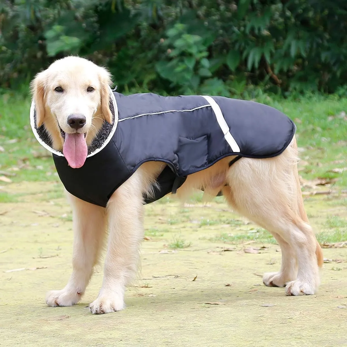 QBLEEV Warm Dog Coat Reflective Jacket, Waterproof Winter Coat Turtleneck Dog Clothes for Cold Weather, Thick Fleece Snowsuit Christmas Vest for Small to Large Dogs