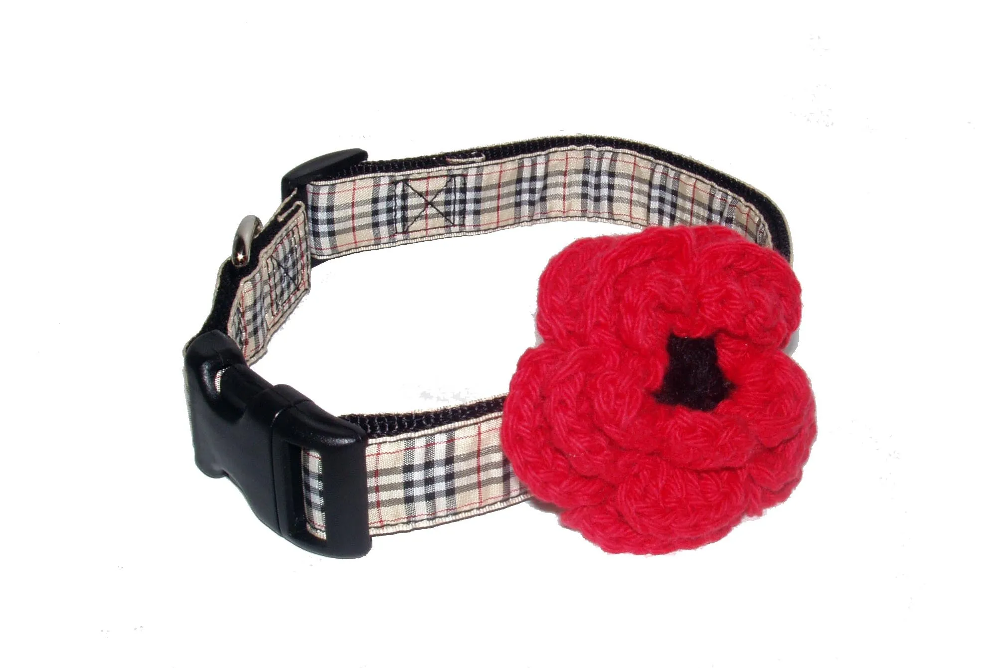Ribbon Dog Collars-Tailored Tan Plaid