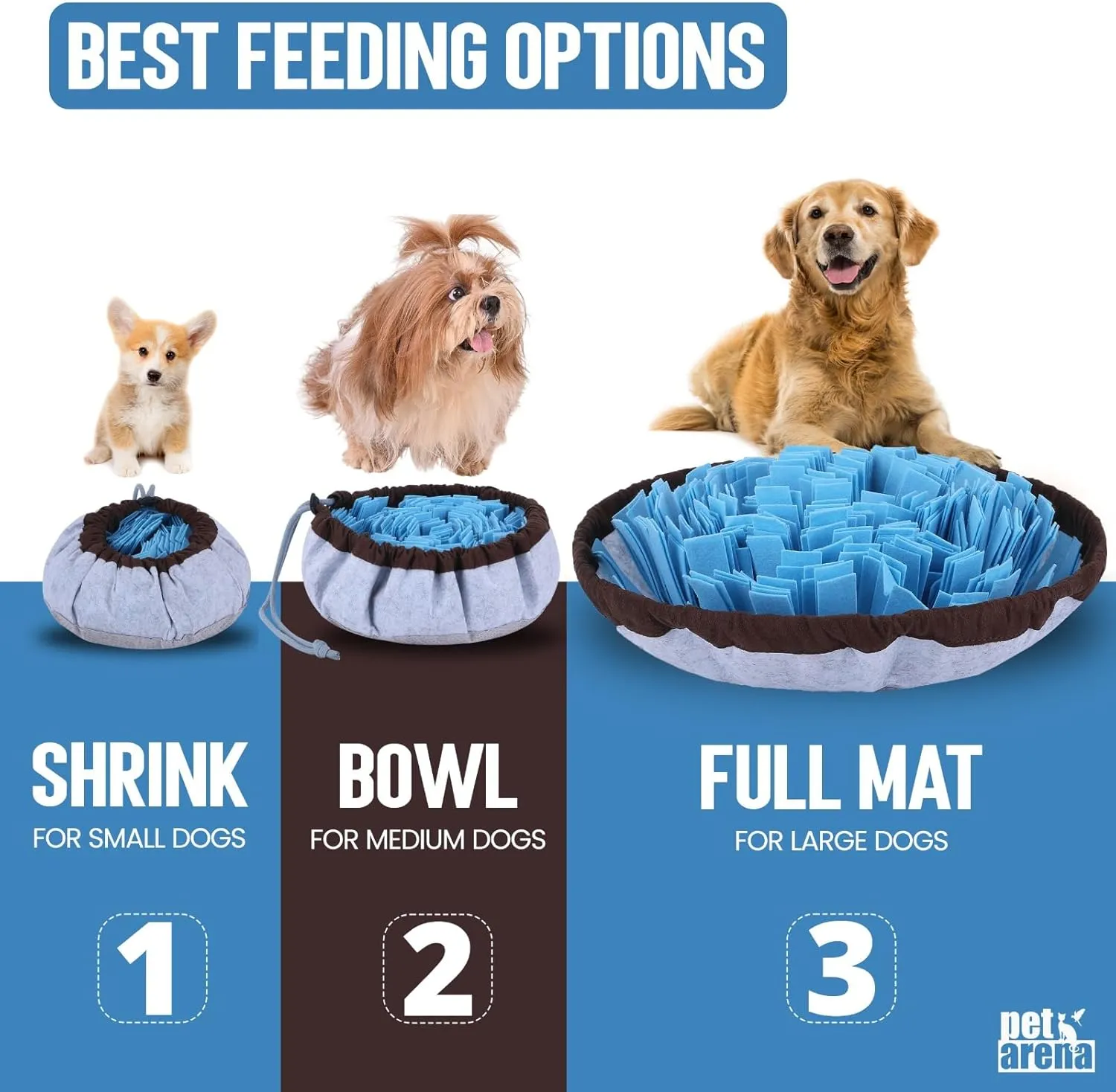 Snuffle Mat for Dogs - Adjustable Interactive Puzzle Toy for Large & Small Breed Slow Feeder for Mental Stimulation & Stress Relief Encourages Natural Foraging Ideal for Indoor & Outdoor Use