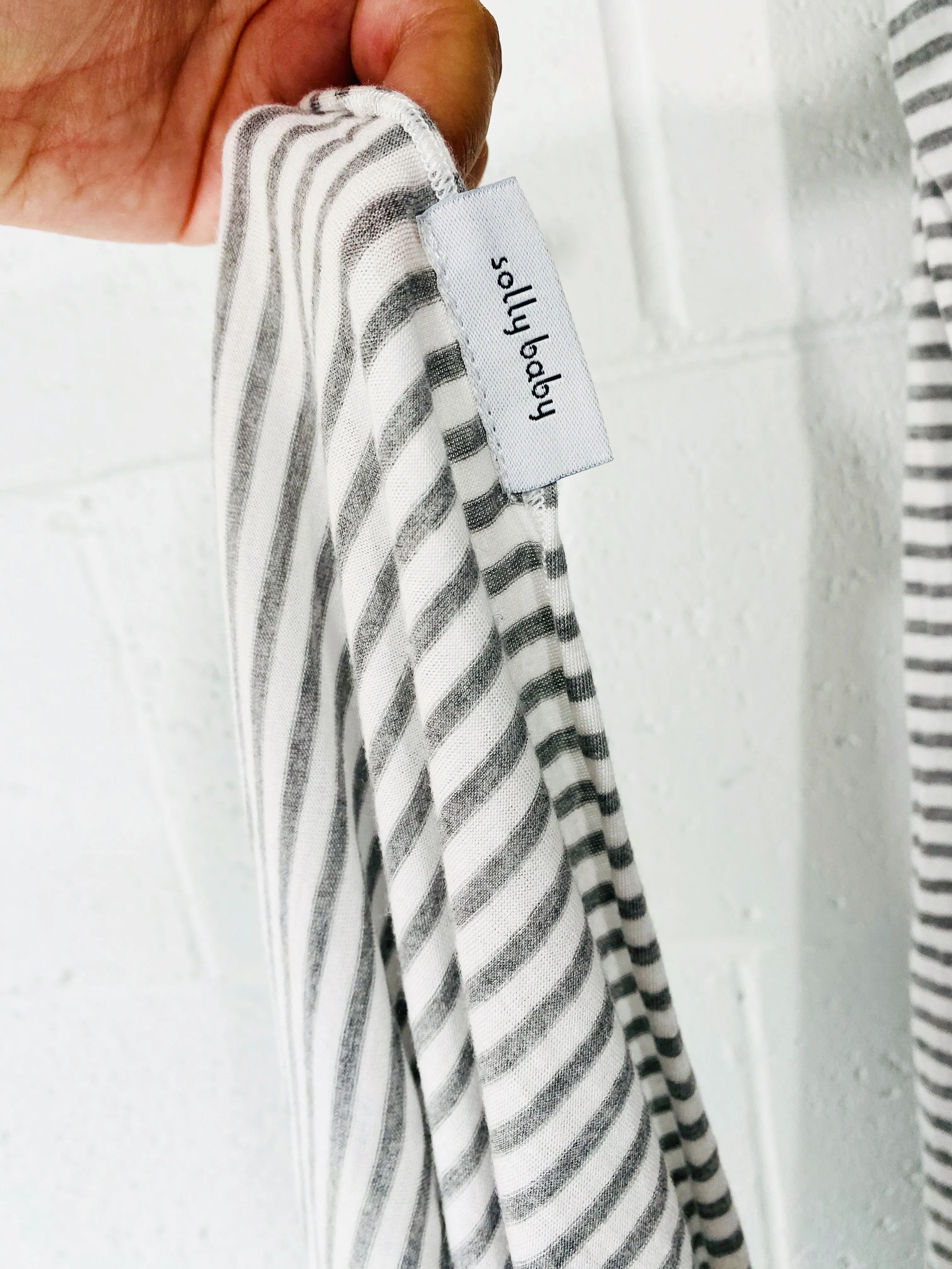Soft Grey   White Stripe Baby Wrap, OS