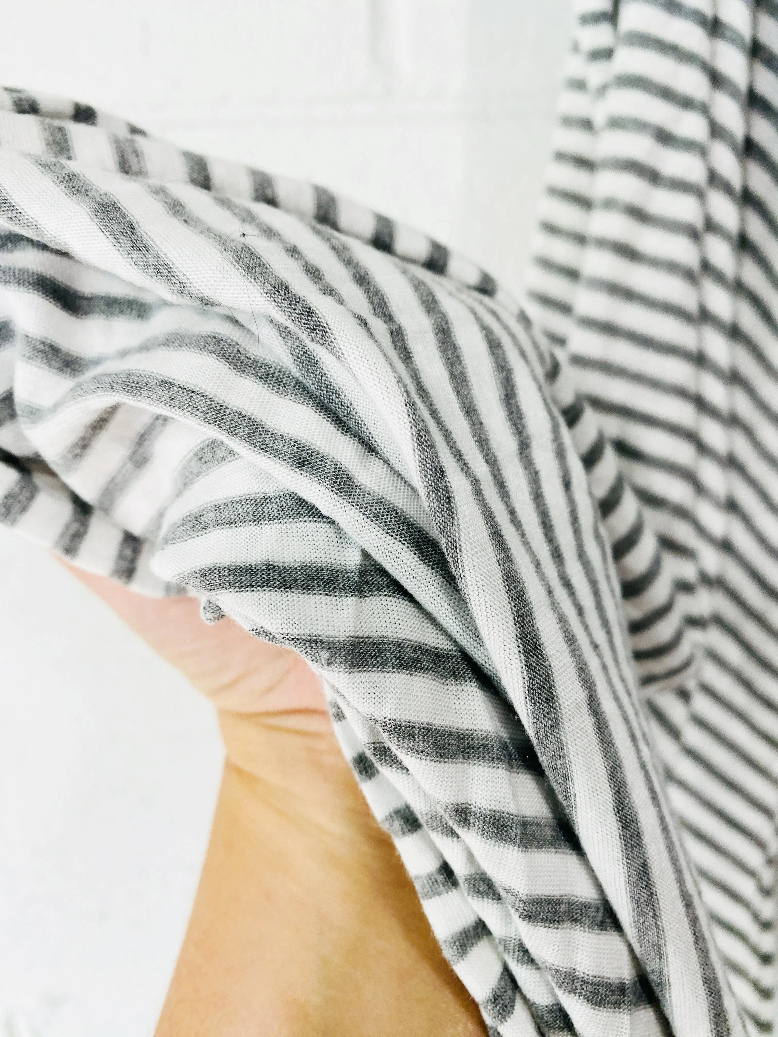 Soft Grey   White Stripe Baby Wrap, OS