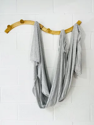 Soft Grey   White Stripe Baby Wrap, OS