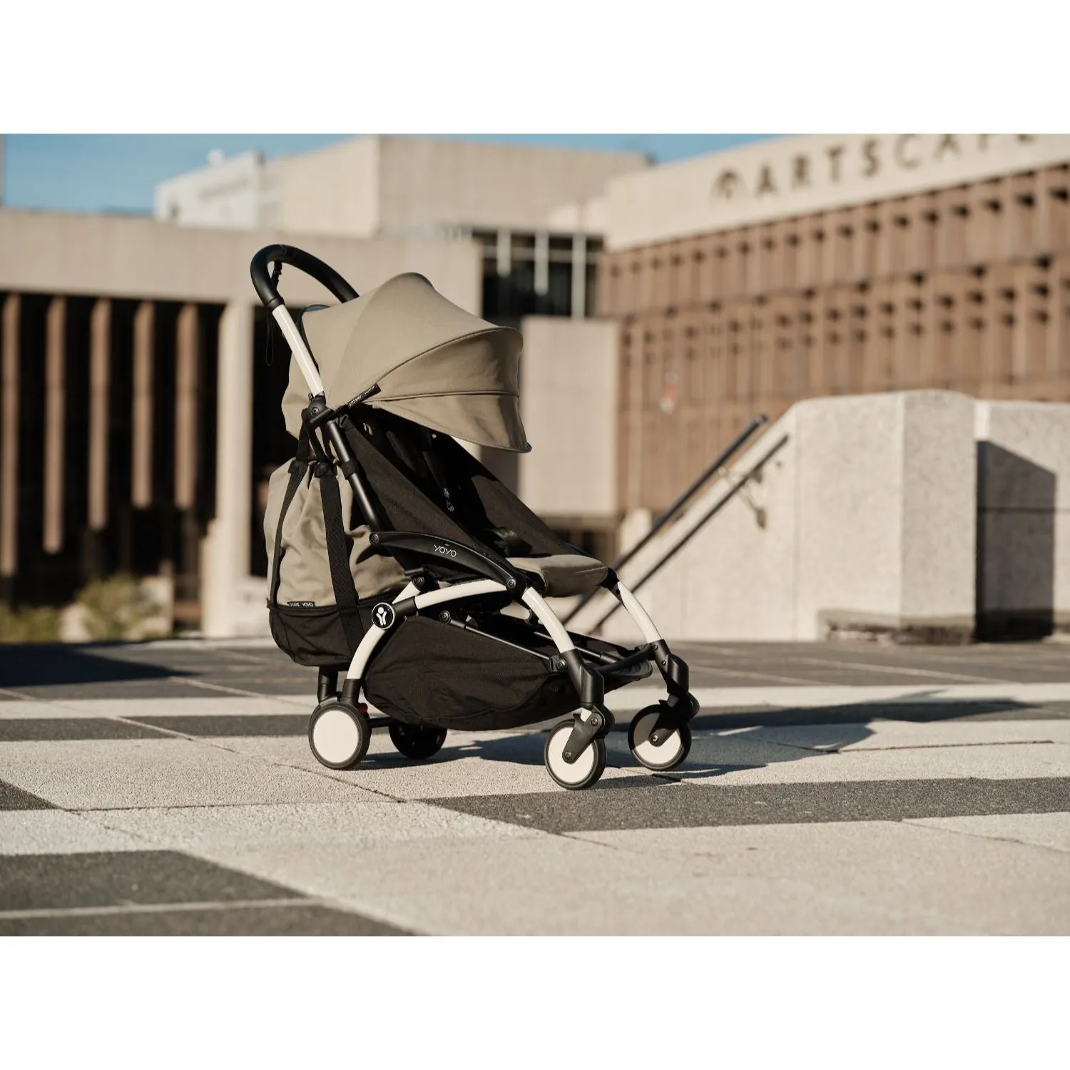 Stokke YOYO³ 0  6  Complete Baby Stroller Set - White Frame with Stone 0  Newborn Pack & 6  Color Pack