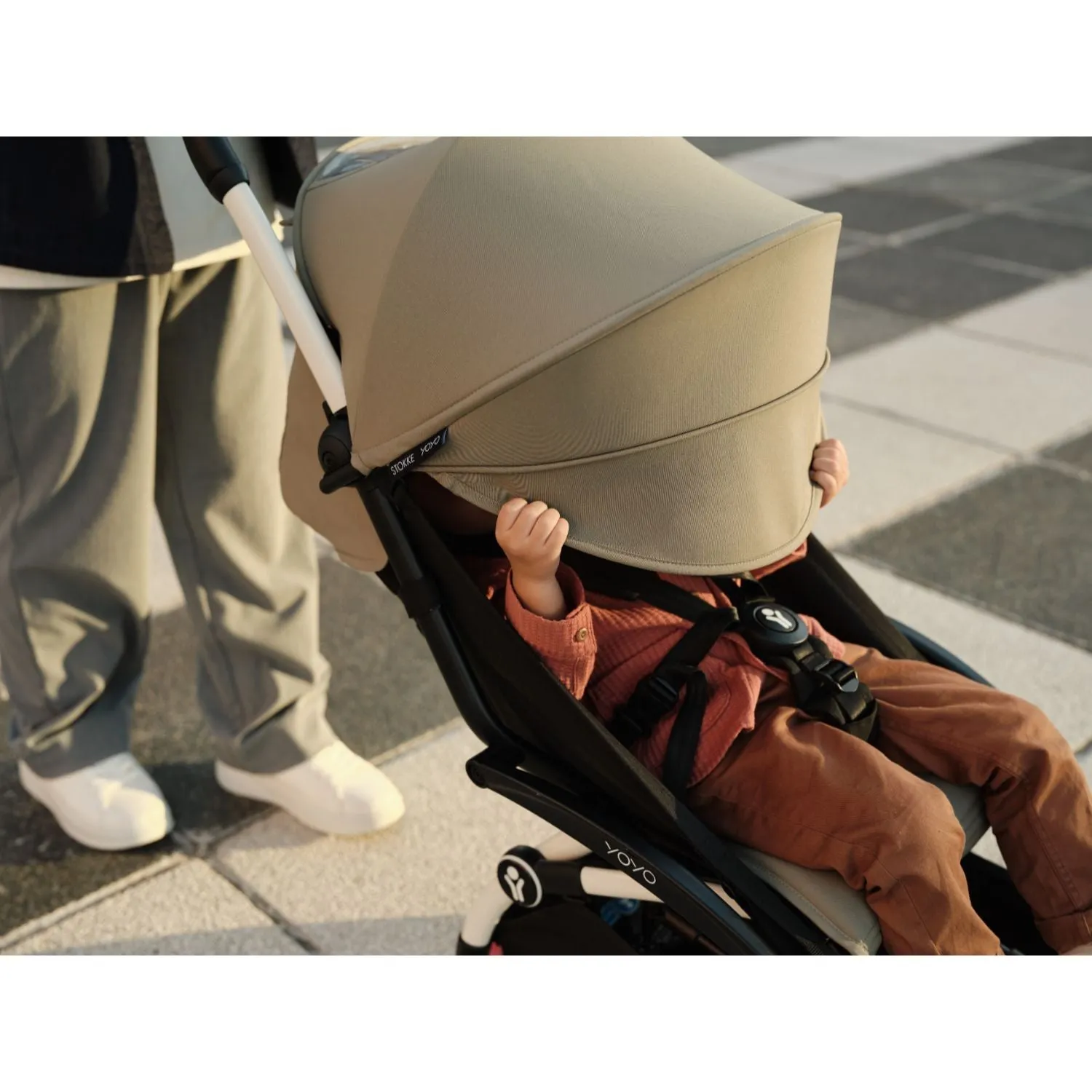 Stokke YOYO³ 0  6  Complete Baby Stroller Set - White Frame with Stone 0  Newborn Pack & 6  Color Pack