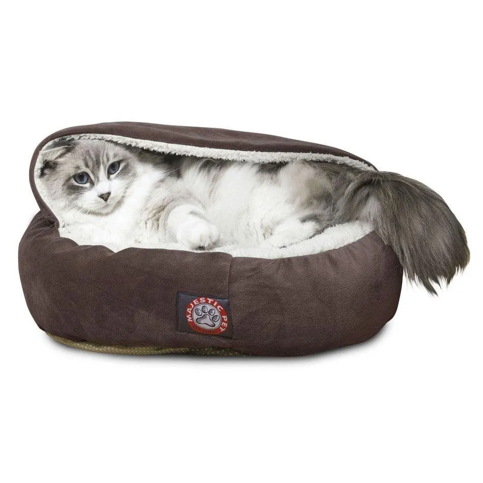 Suede Canopy Cat Bed