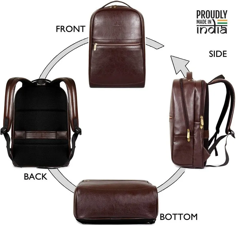 THE CLOWNFISH Gladiator Laptop Backpack - Stylish, Water-resistant, Comfortable | Adjustable Straps | 21 Litres | Chocolate