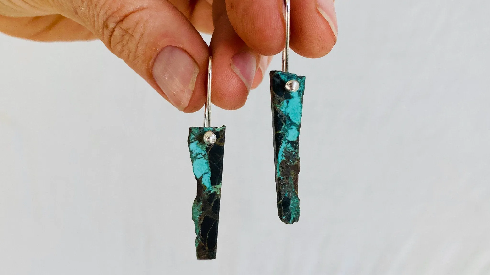 Turquoise Earrings. Sterling Silver. 0301