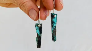 Turquoise Earrings. Sterling Silver. 0301