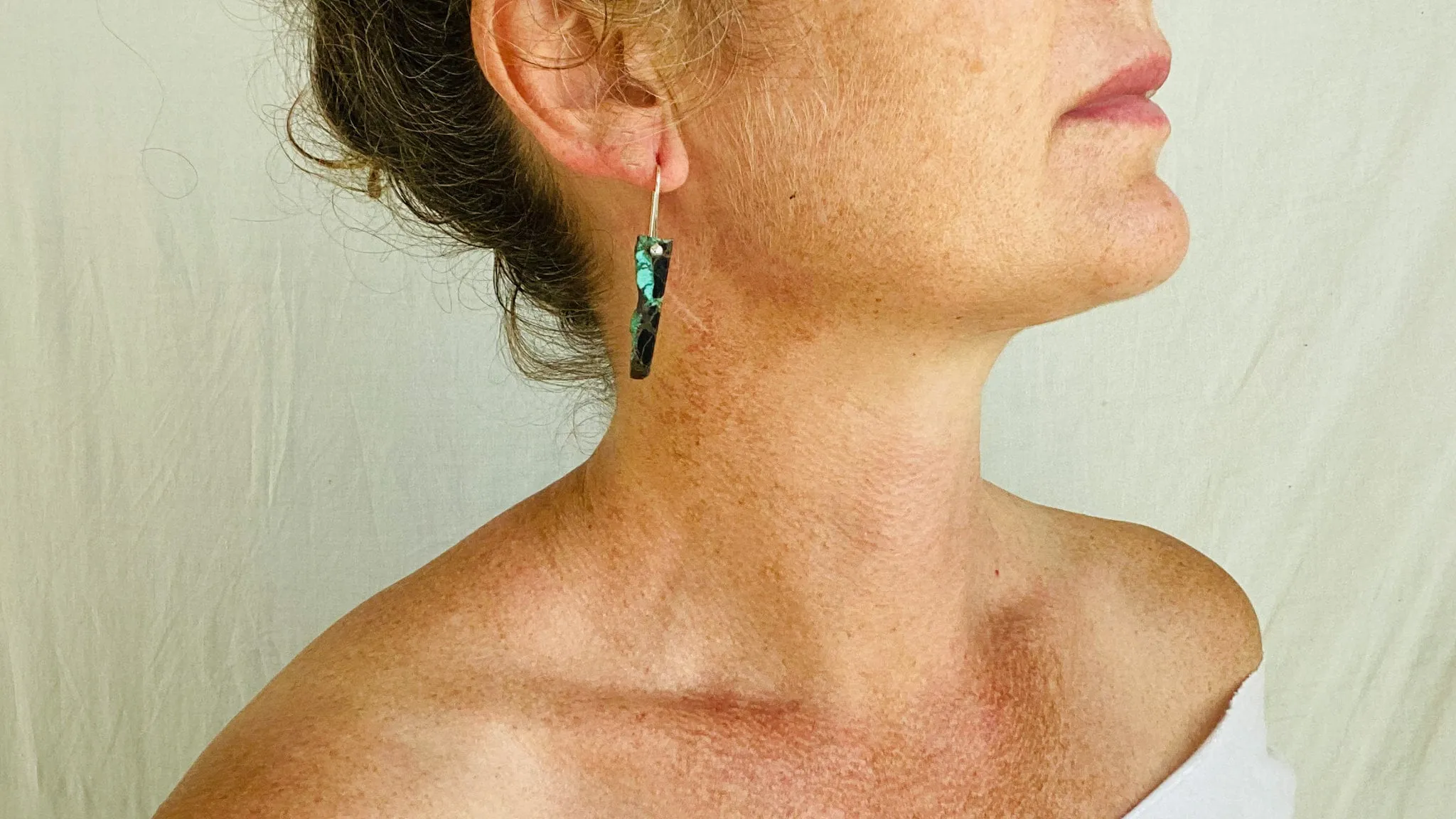 Turquoise Earrings. Sterling Silver. 0301