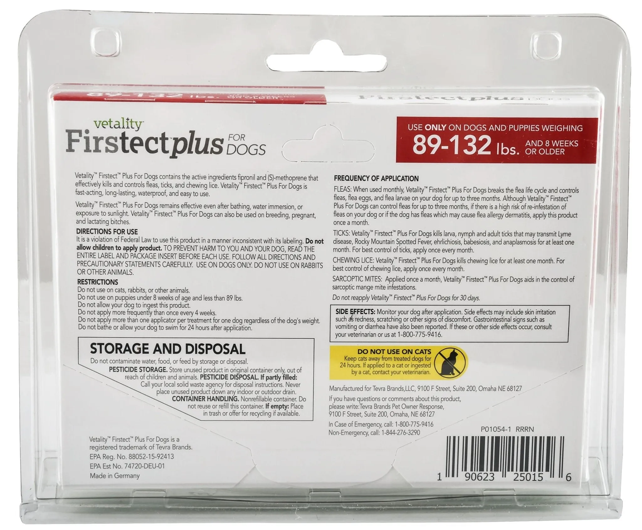 Vetality Firstect Plus for Dogs, 3-pack
