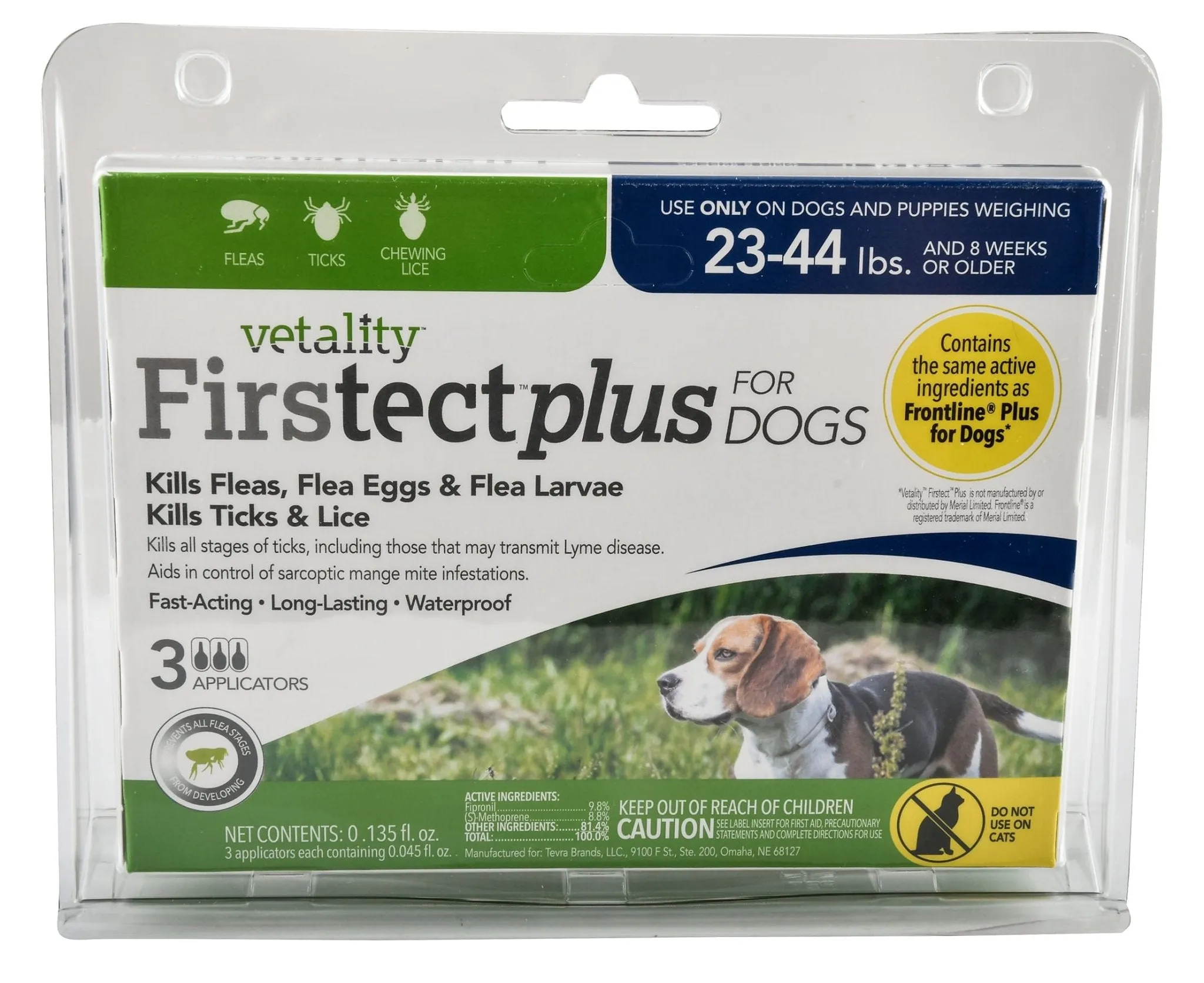 Vetality Firstect Plus for Dogs, 3-pack