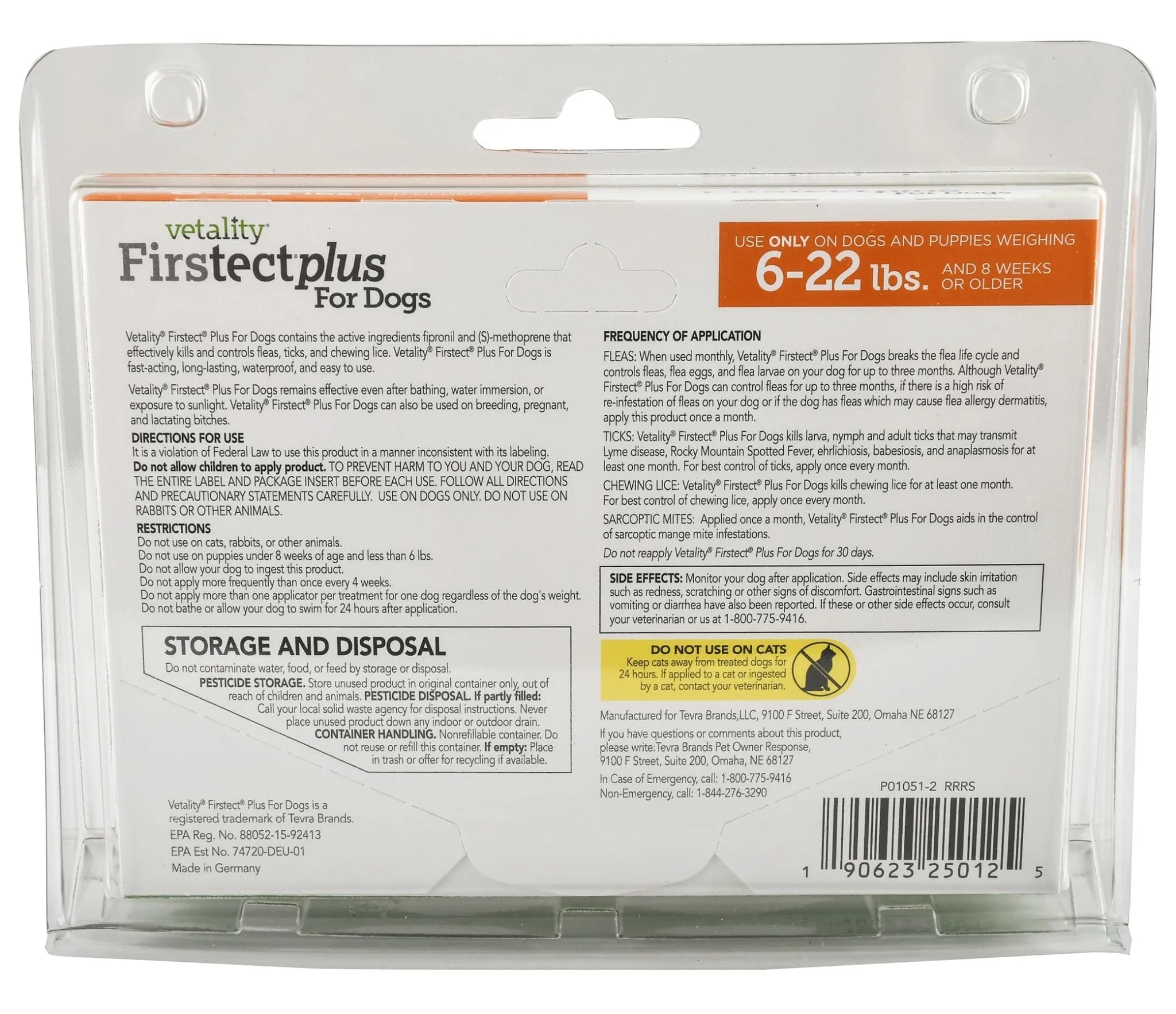 Vetality Firstect Plus for Dogs, 3-pack