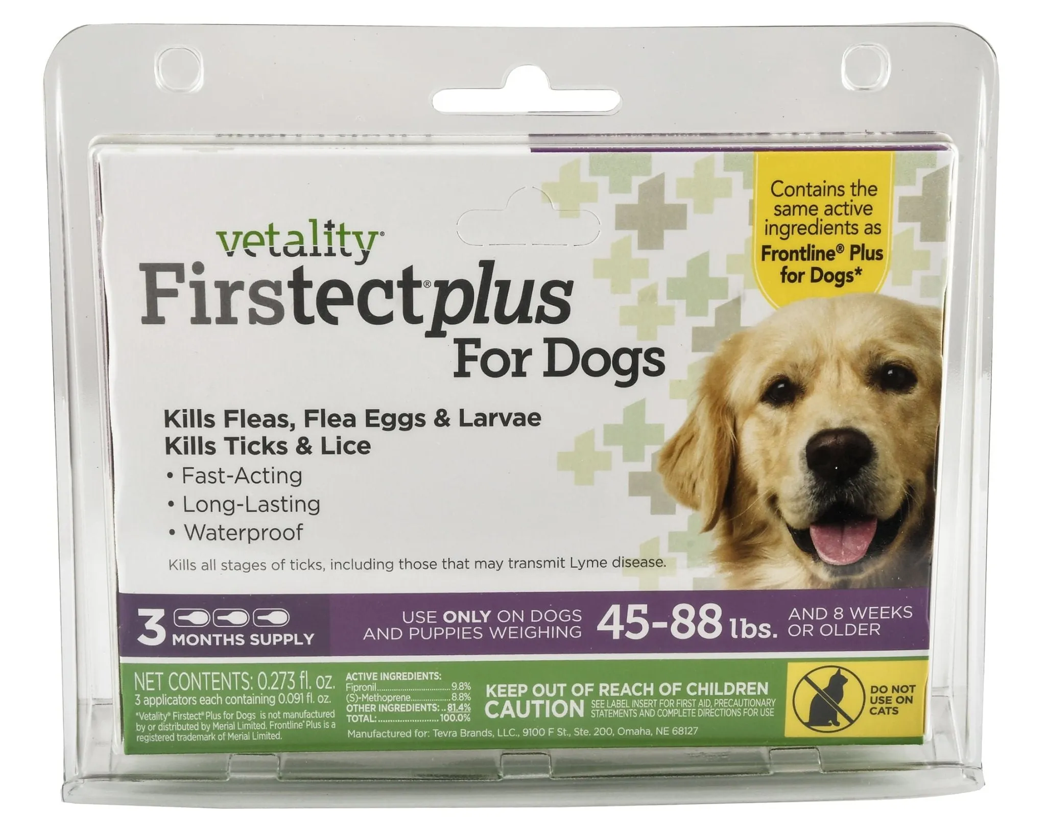 Vetality Firstect Plus for Dogs, 3-pack