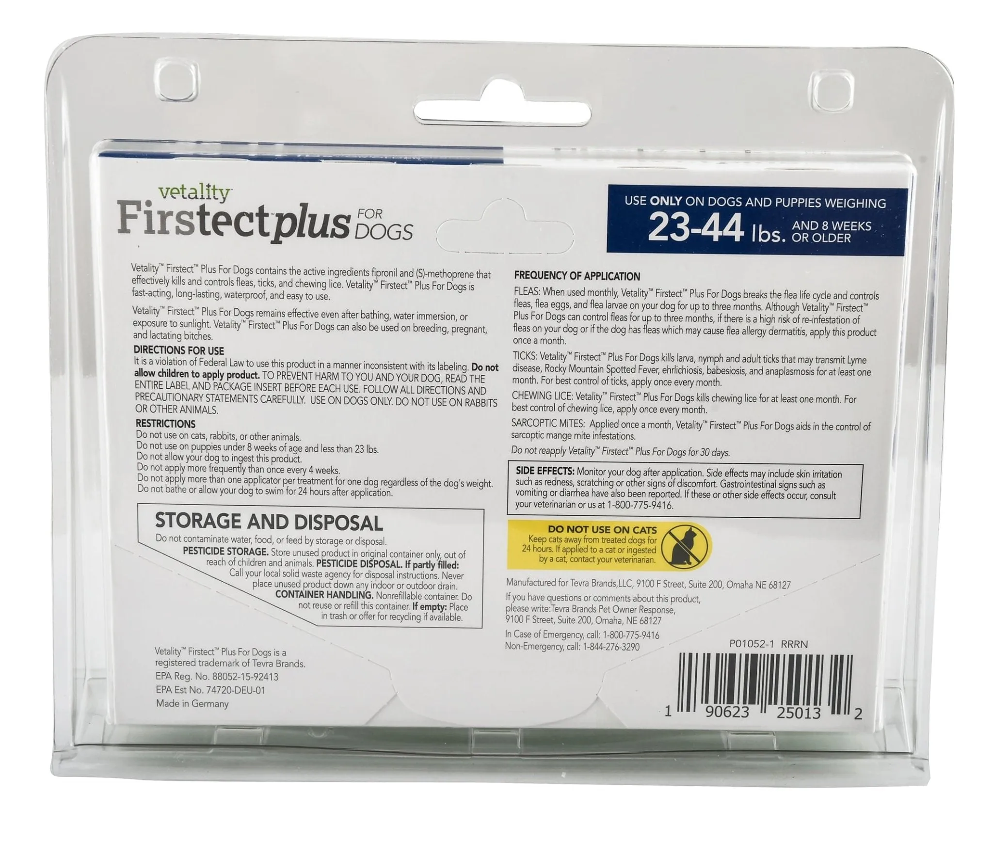 Vetality Firstect Plus for Dogs, 3-pack
