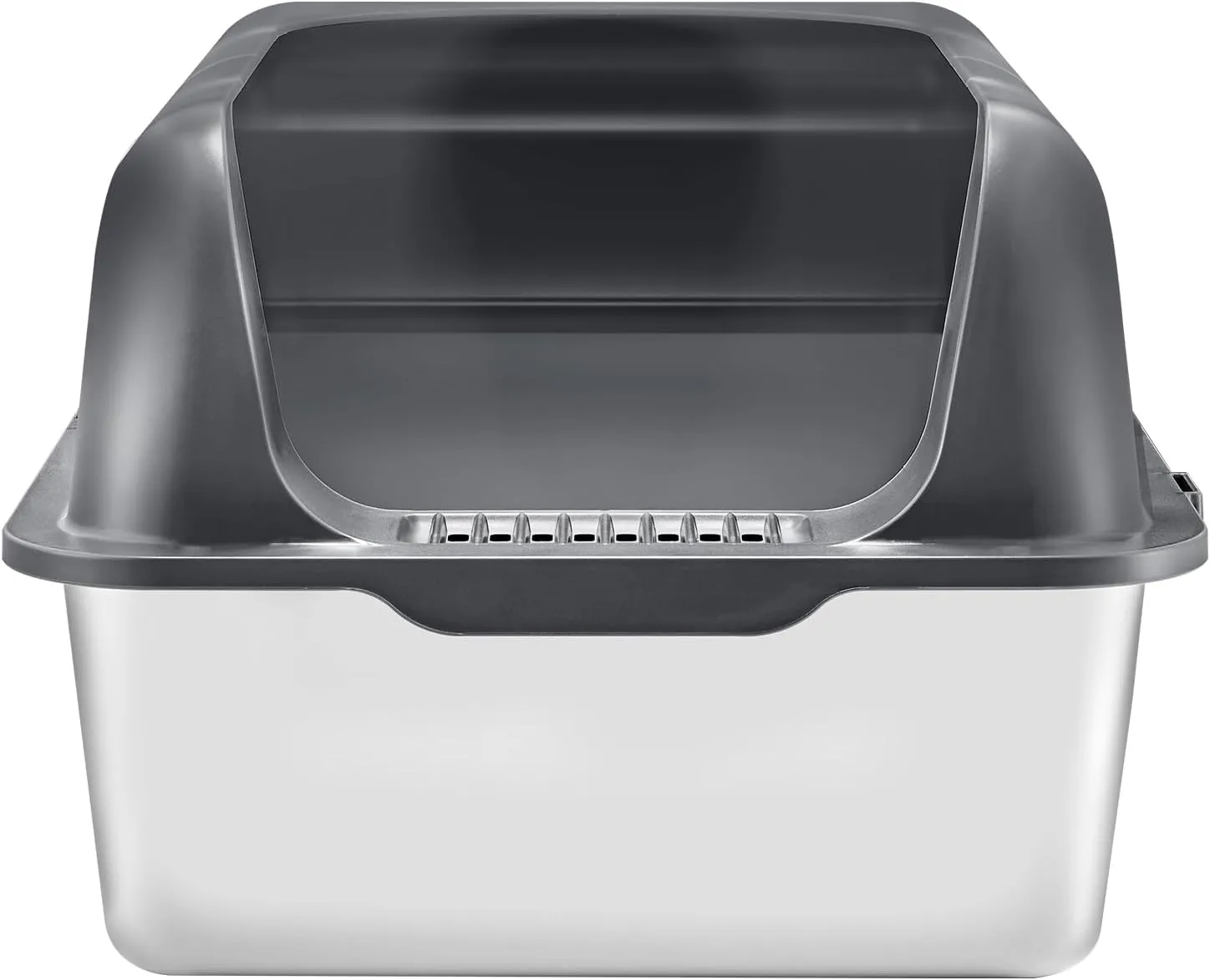 VEVOR Stainless Steel Cat Litter Box with Lid, XL Extra Large Enclosed Cat Box for Big Cats, High Sides Metal Litter Box, Anti Leakage,Odor-Free & Easy Cleaning,Include Scoop & Foot Board