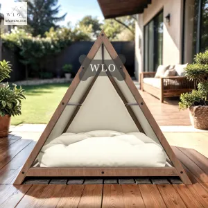 WLO® Walnut Elevated Lakota Modern Dog House