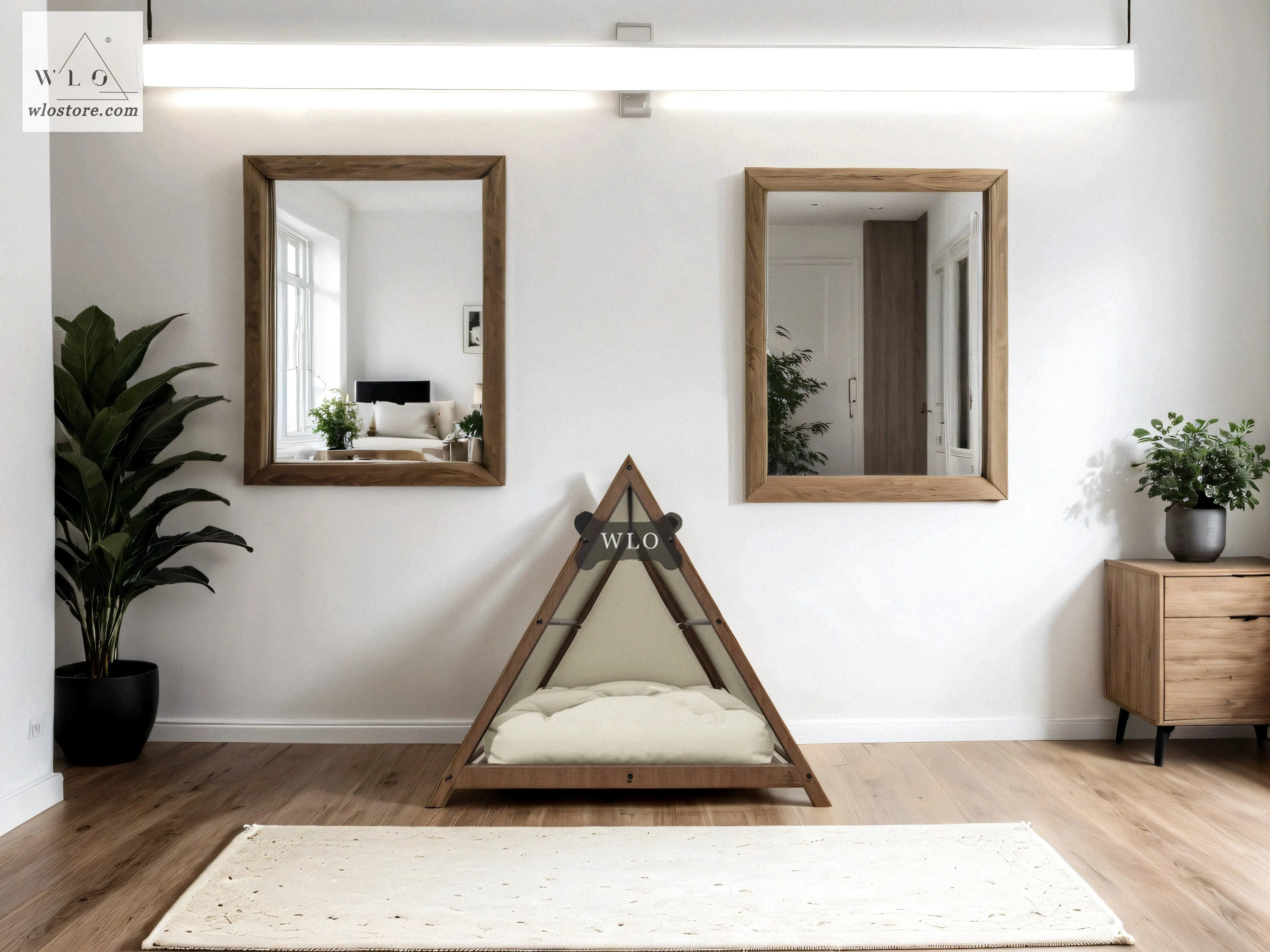WLO® Walnut Elevated Lakota Modern Dog House