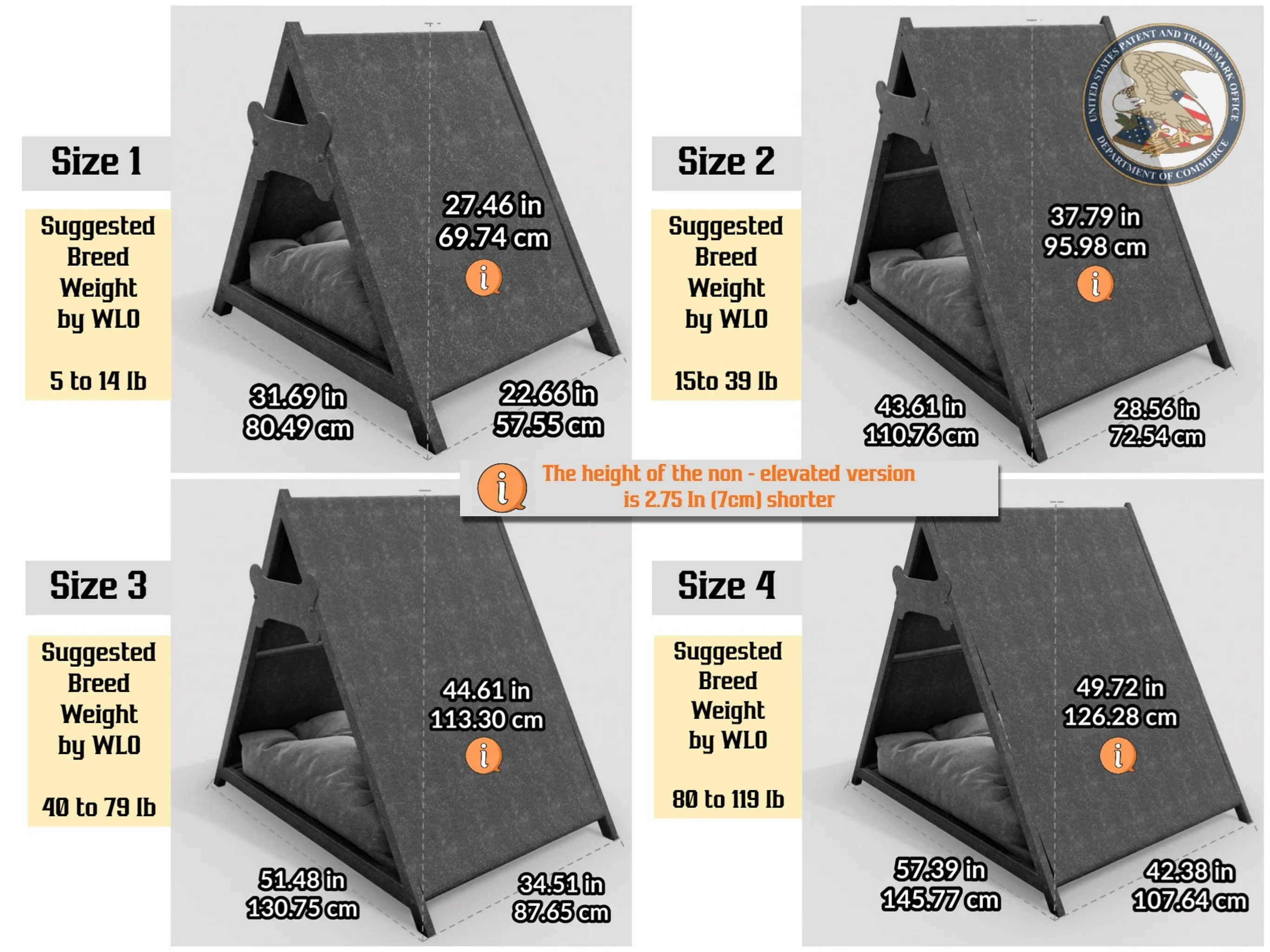 WLO® Walnut Elevated Lakota Modern Dog House